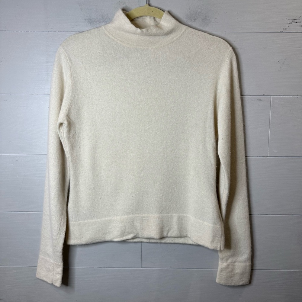 Witchery | Lambswool Angora Mock Neck Elegant Cream Women's Sweater Medium